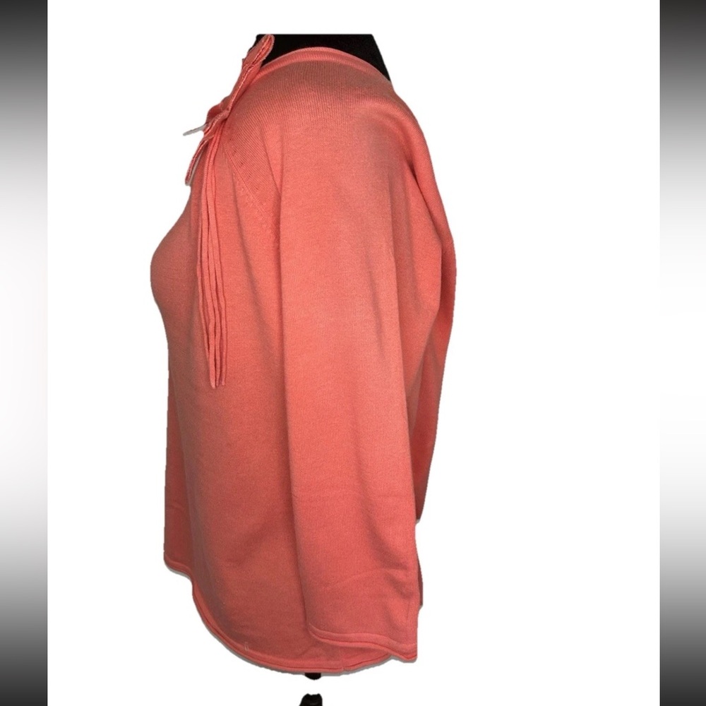 Fiorlini intl ladies‎ salmon pink pullover sweater size XL shoulder butterfly - Picture 2 of 10